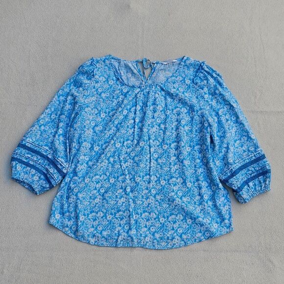 Lauren Conrad blue and white floral shirt - Picture 3 of 14